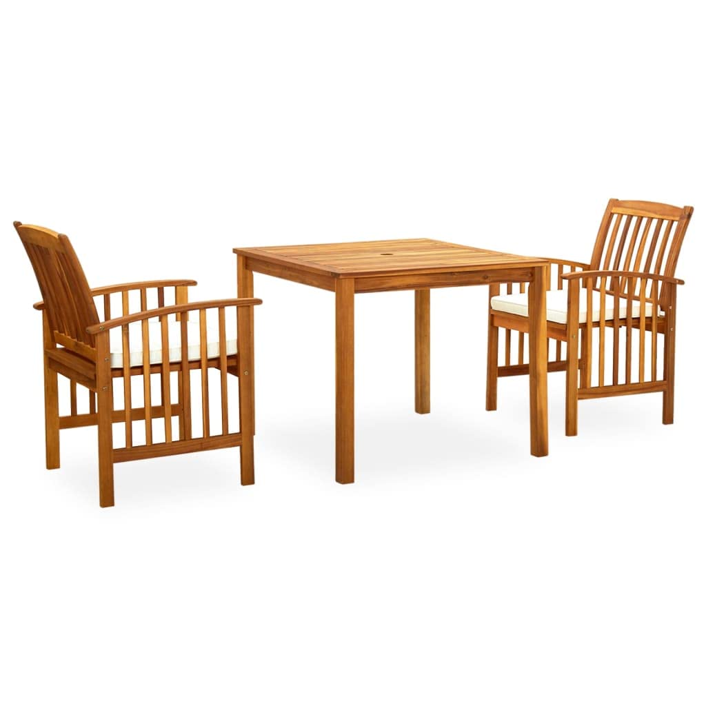 vidaXL Solid Acacia Wood Patio Dining Set - Thumbnail 4