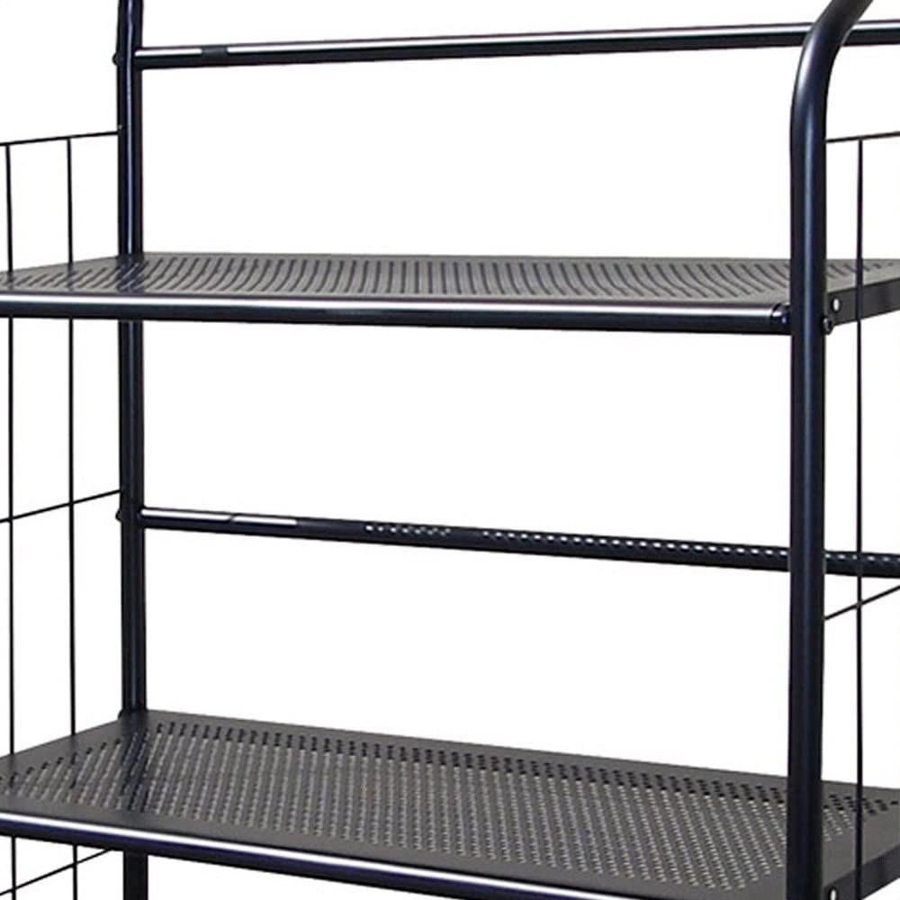 HomeRoots Black 3 Shelf Metal Standing Book Shelf