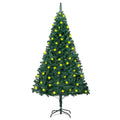 vidaXL Artificial Christmas Tree w/LEDs&Thick Branch Green/White Multi Sizes, 59.1''