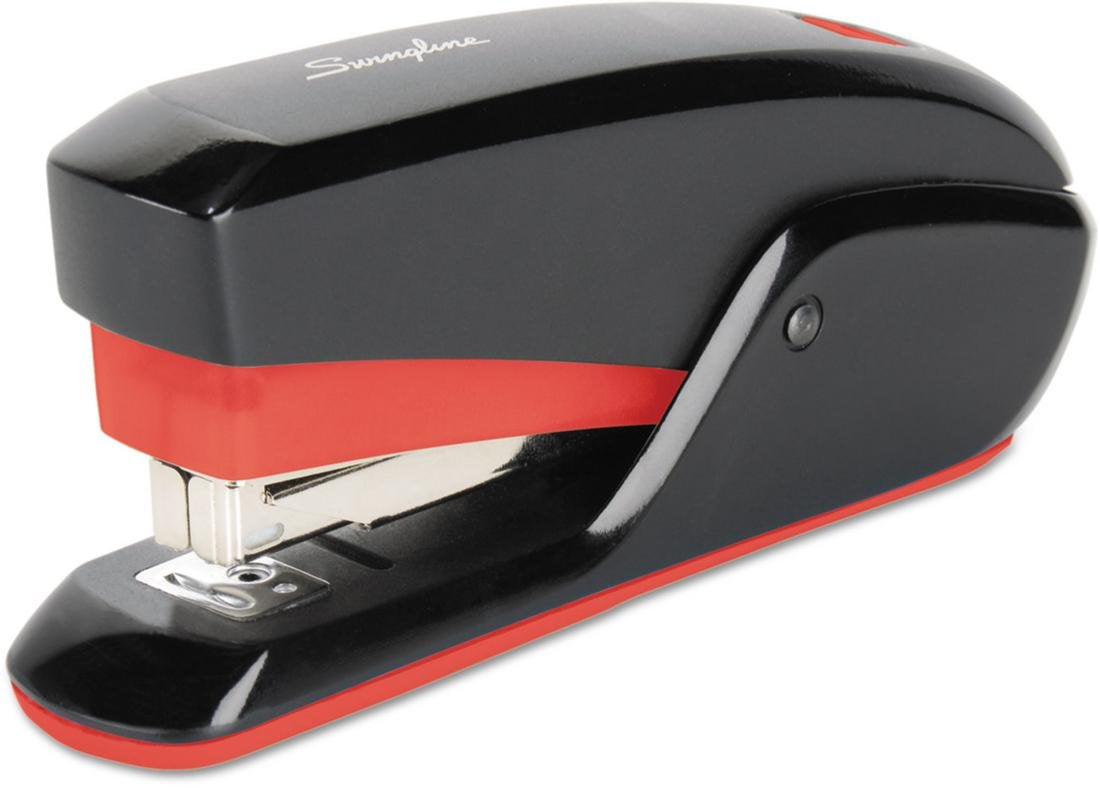 Swingline Stapler, Quick Touch Reduced Effort Stapling, Compact, 15 Sheets, Black/Red (S7064565)