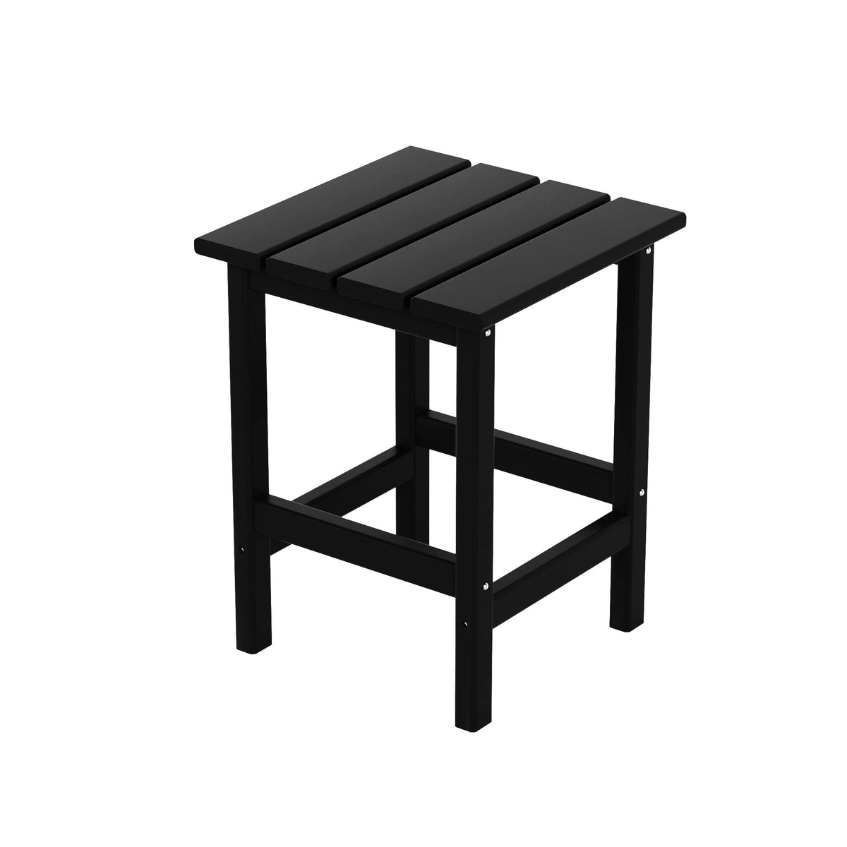 Costaelm Square Outdoor Side Tables, Adirondack Patio Tables For Outside, Hdpe Patio End Table Weather Resistant, Balcony Table For Pool, Seaside, Backyard, Porch, Indoor Companion, Black