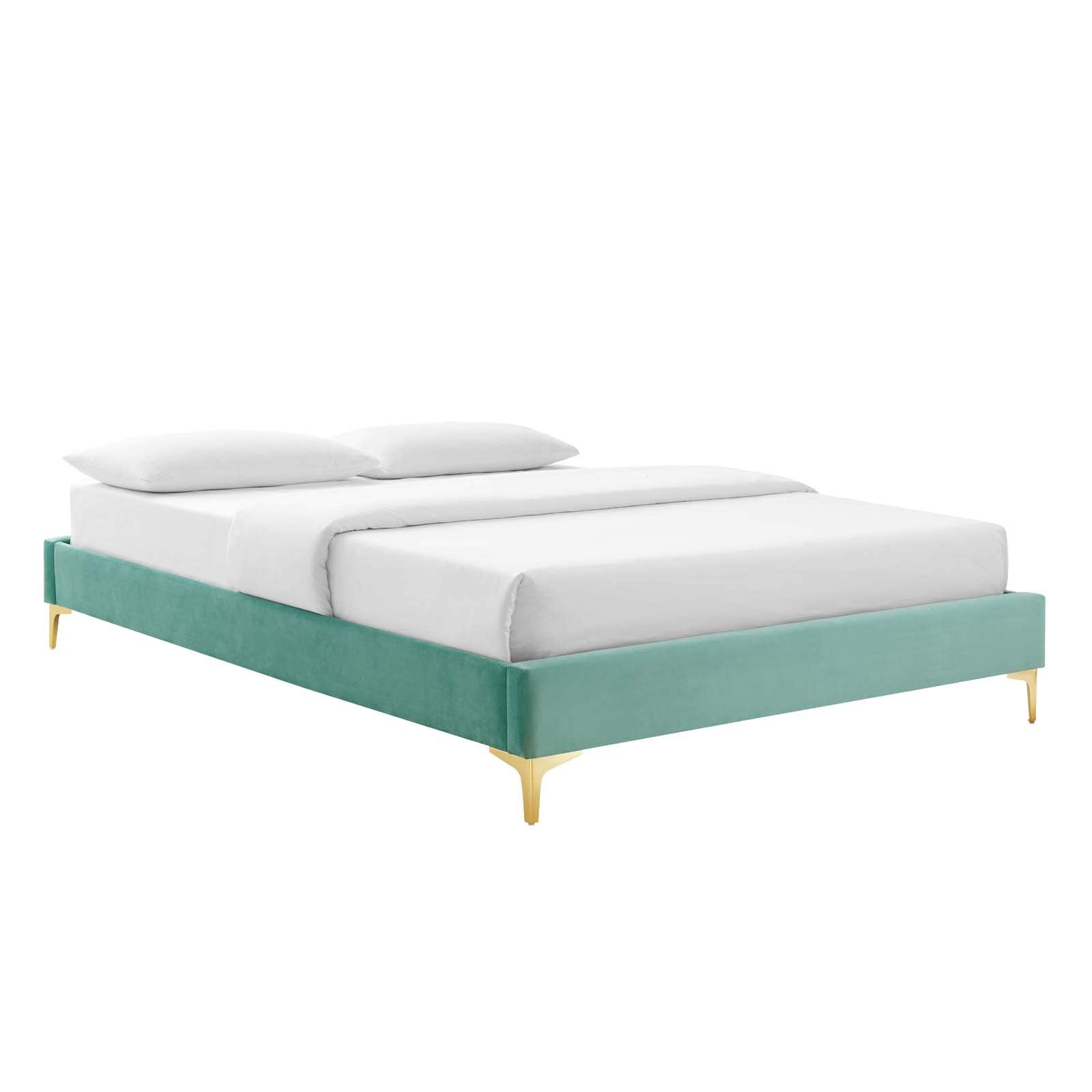 Modway Mod-6307-Min Sutton King Performance Velvet Bed Frame, Mint
