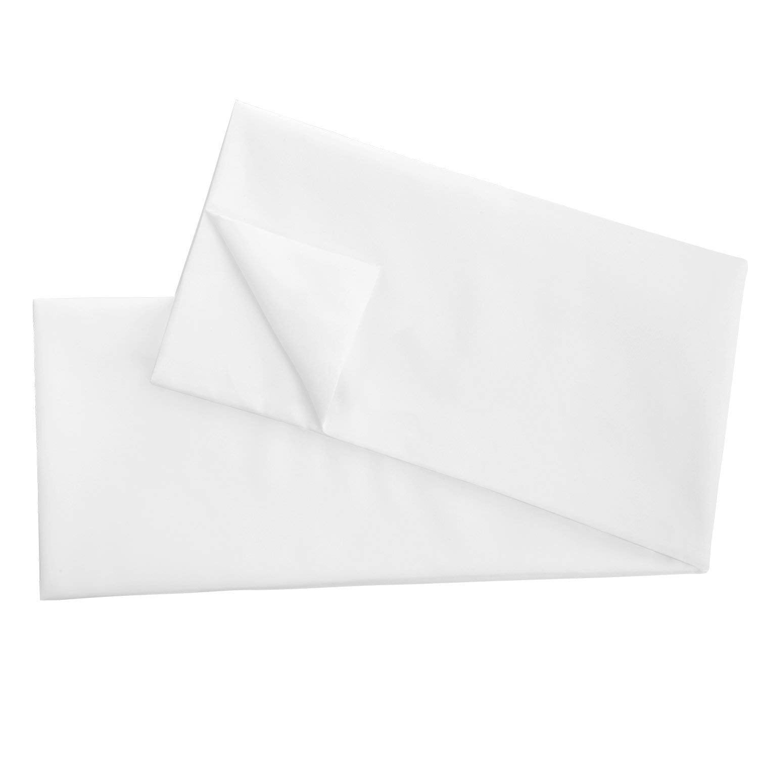White Classic Body Pillow Case Cover, White Breathable T250 Soft Quality Cotton Body Pillowcase, Non-Zippered Bag Style Covers,