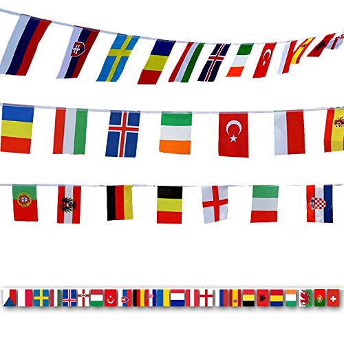 International Flags, G2Plus 164 Feet 8.2' X 5.5' World Flags, 200 Countries Olympic Flags Pennant Banner For Bar, Party Decora