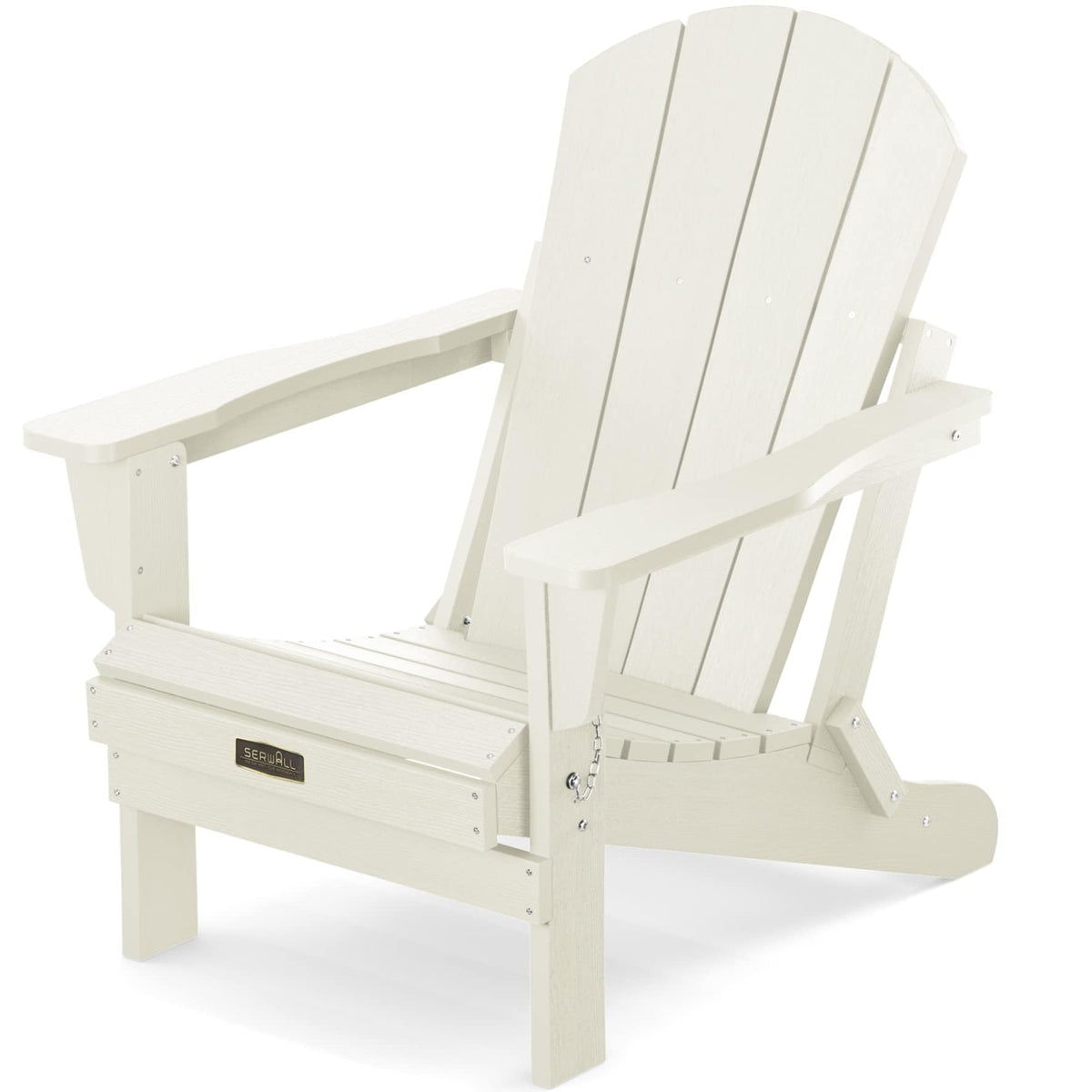 Serwall Folding Adirondack Chair - Hips Adirondack Chairs Outdoor Chairs Weather Resistant- White