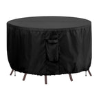 Outdoorlines Outdoor Waterproof Patio Table Furniture Set Covers - Round Couch Sectional Cover Outside Weatherproof Patio Furniture Covering For Deck, Lawn And Backyard 96' Dia X 28' H, Black