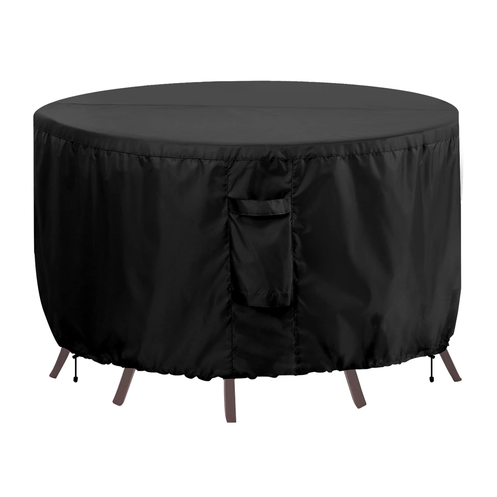 Outdoorlines Outdoor Waterproof Patio Table Furniture Set Covers - Round Couch Sectional Cover Outside Weatherproof Patio Furniture Covering For Deck, Lawn And Backyard 96' Dia X 28' H, Black