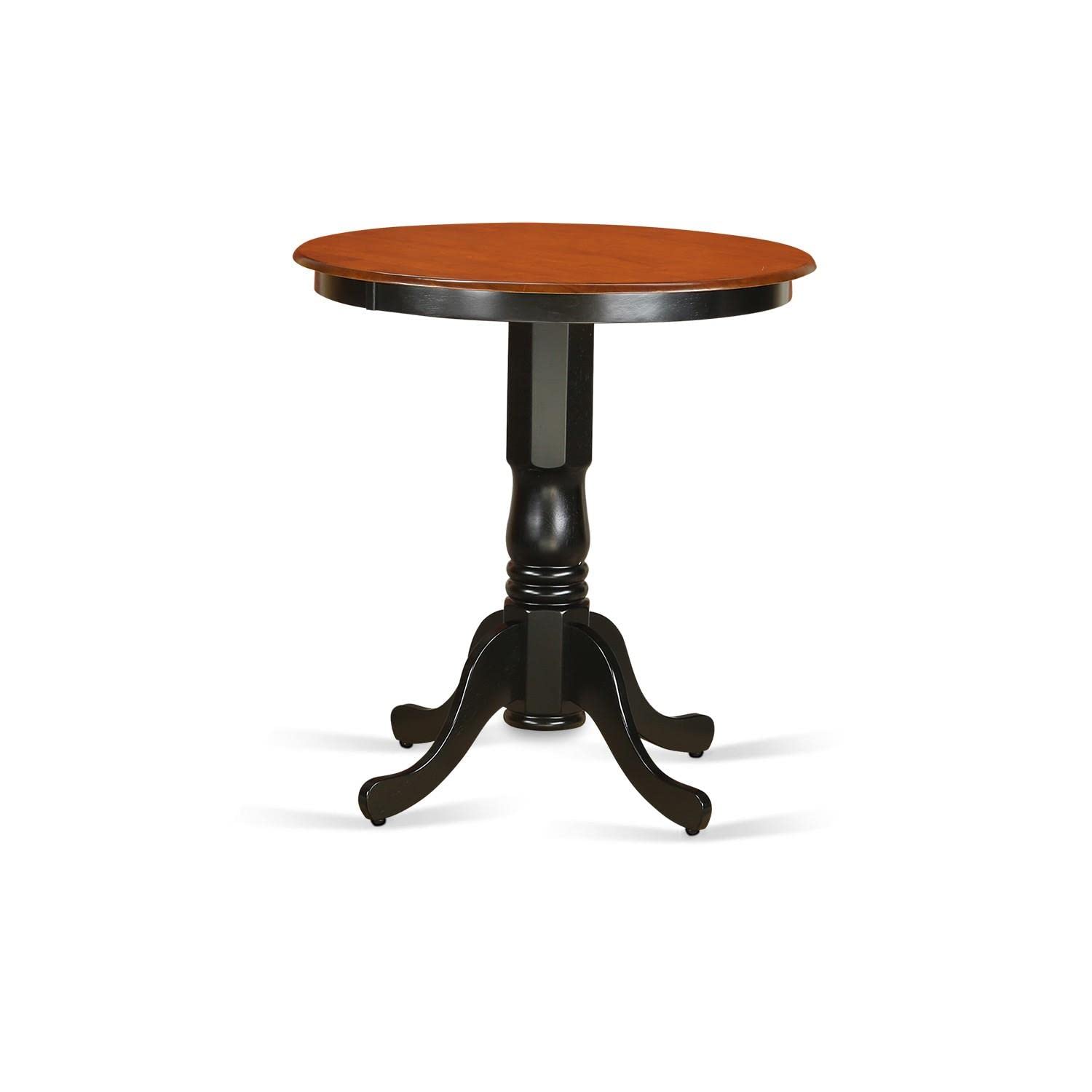 East West Furniture Edch3-Blk-W 3 Pc Dining Counter Height Set - High Top Table And 2 Counter Height Stool.