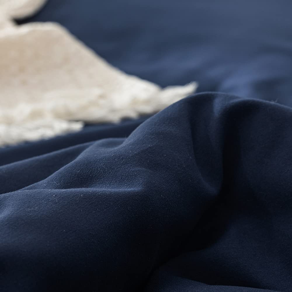 Karever Navy Comforter Full Size Navy Blue Bedding Set Dark Navy Blue Comforter Set 3 Pieces 1 Comforter With 2 Pillowcases