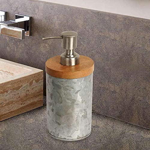 Nu-Steel Cft6H Confetti Collection Lotion Dispenser, Perfect For Home & Bathroom Accessories, Galvanised Sheet And Wood