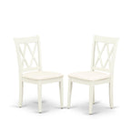 East West Furniture Sucl3-Lwh-C 3 Piece Dining Table Set Contains A Round Dining Room Table With Dropleaf & Shelves And 2 Linen Fabric Upholstered Chairs, 42X42 Inch, Linen White
