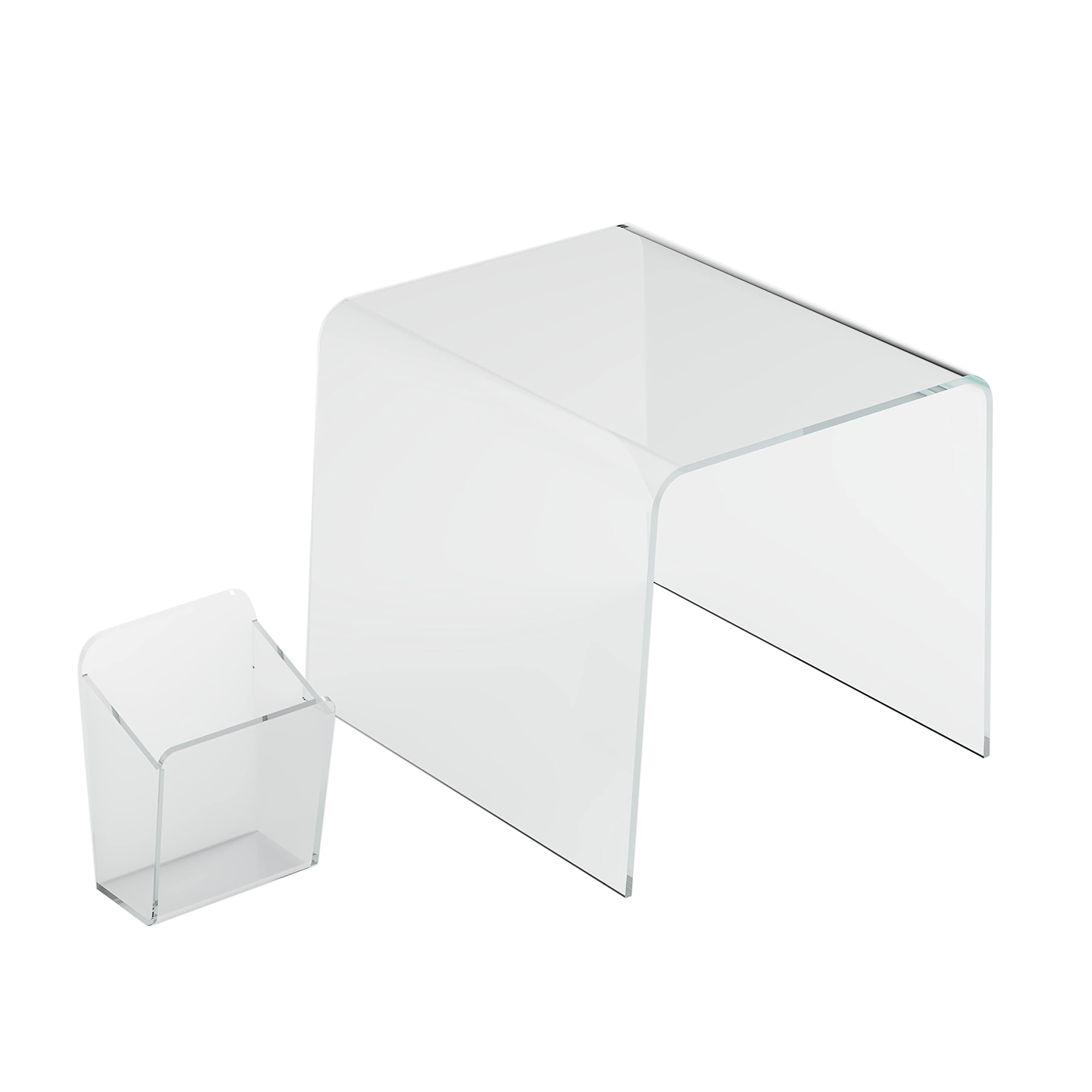 U Brands Clear Acrylic Locker Organization Kit, Includes Cup And Bent Shelf, 2 Pieces