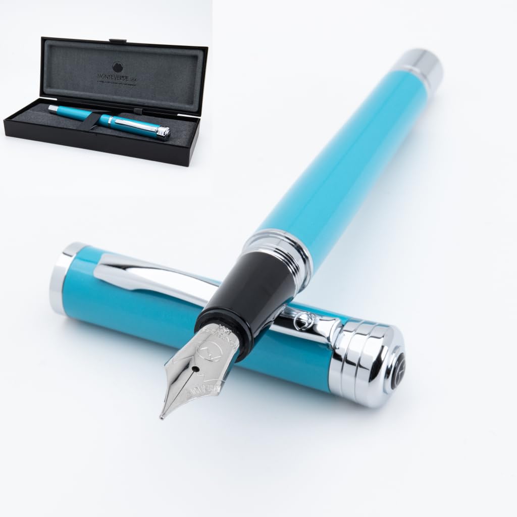 Monteverde Strata Fountain Pen, Turquoise - F