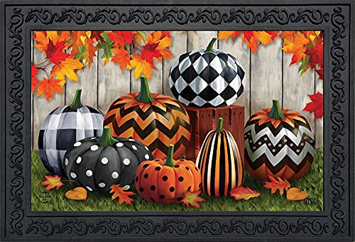 Briarwood Lane Patterned Pumpkins Autumn Doormat Leaves Indoor Outdoor 30' X 18'
