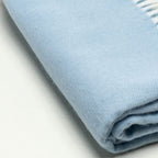 HomeRoots Sky Powder Blue Soft Acrylic Herringbone Throw Blanket