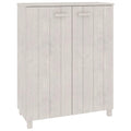 vidaXL HAMAR White Shoe Cabinet - Elegant Solid Pinewood and MDF Construction, Spacious Storage Solutions, Ideal for Organizing Shoes in Indoor Spaces