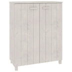 vidaXL HAMAR White Shoe Cabinet - Elegant Solid Pinewood and MDF Construction, Spacious Storage Solutions, Ideal for Organizing Shoes in Indoor Spaces