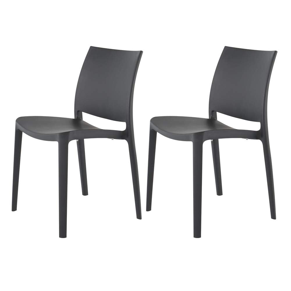 Lagoon Sensilla Dark Grey Stack-Able Dinning Chair - 4 Pcs/Set