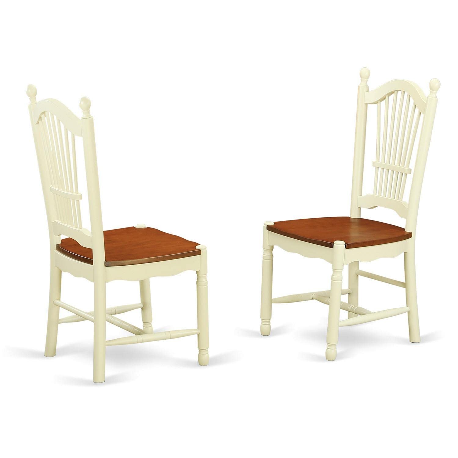 East West Furniture DLDO5-BMK-W Dublin 5 Piece Kitchen Set for 4 Includes a Round Room Table with Dropleaf and 4 Dining Chairs, 42x42 Inch, Buttermilk & Cherry