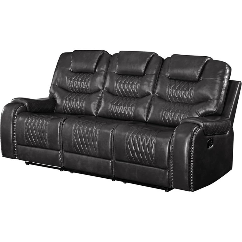 Acme Braylon Faux Leather Tufted Motion Reclining Sofa - Thumbnail 2