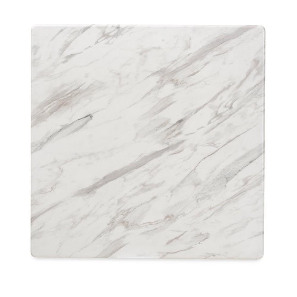 Baxton Studio Pearson Mid-Century Modern Transitional Light Beige Fabric Upholstered and Walnut Brown Finished Wood 5-Piece Dining Set with Faux Marble Table