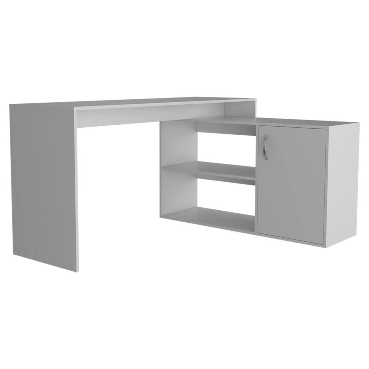 HomeRoots Sleek White L Shape Office Desk