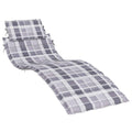 vidaXL Sun Lounger Cushion in Oxford Fabric - Comfortable, Durable and Water-Repellent, Gray Check Pattern, for Indoor and Outdo