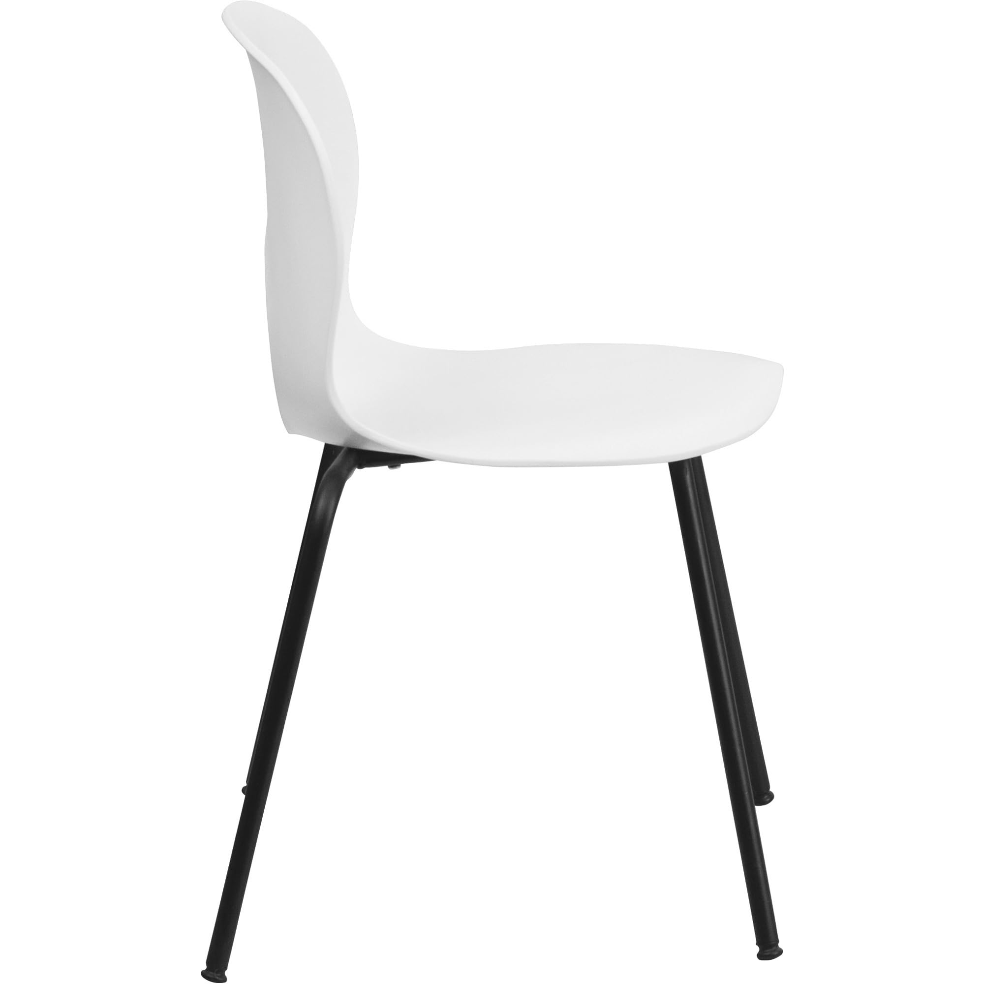 Flash Furniture HERCULES Series 770 lb. Capacity Designer White Plastic Stack Chair with Black Frame