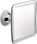 MIRRORVANA Fogless Shower Mirror for Shaving with Upgraded Suction-Cup, 1X Magnifying, 6.3 x 6.3 Inch (Chrome Frame, Grey Suctio