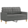 vidaXL Dark Gray 2-Seater Sofa with Polyester Fabric, Metal Frame, and Comfortable Padding - Compact Design for Modern Home Styles