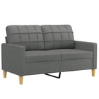 vidaXL 2 Piece Sofa Set with Cushions in Dark Gray Fabric - Stylish and Comfortable Seating for Indoor Lounge Areas or Living Rooms'.