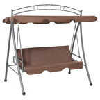 vidaXL Outdoor Swing Chair w/Canopy Hammock Porch Garden Sand White/Coffee