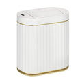 SYNCVIBE Bathroom Sensor Trash Can, 2 Gallon, Butterfly Lid, White Gold