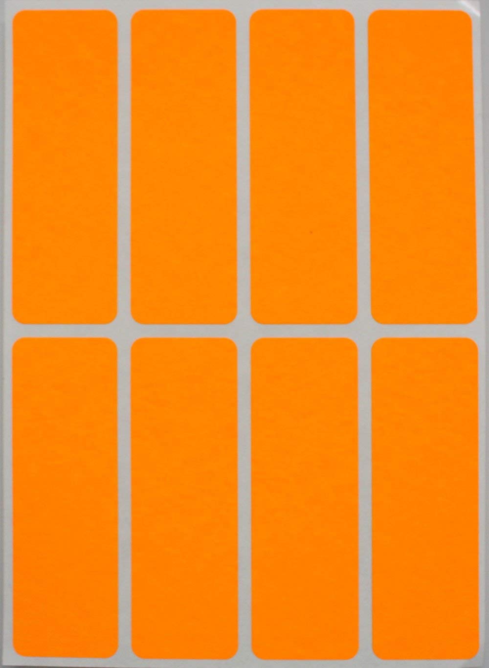 Royal Green 1X3 Labels For Color Coding, Neon Orange Rectangle Stickers To Write On - 40 Pack