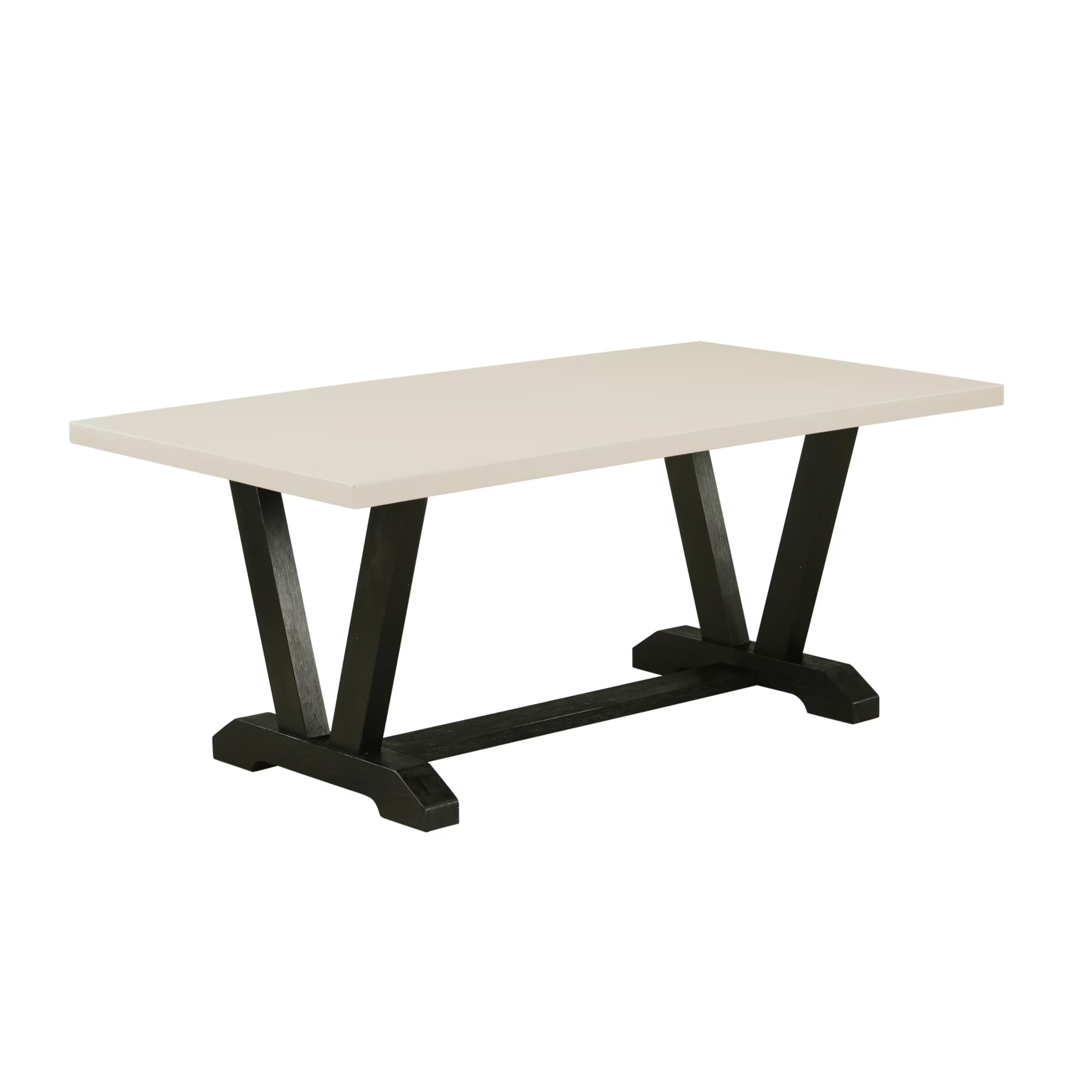 East West Furniture V627El635-6 6 Piece Dining Table Set Contains A Rectangle Dining Room Table With V-Legs And 4 Doeskin Linen Fabric Parson Chairs With A Bench, 40X72 Inch, Multi-Color