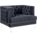 Acme Ansario Button Tufted Velvet Upholstery Chair in Charcoal