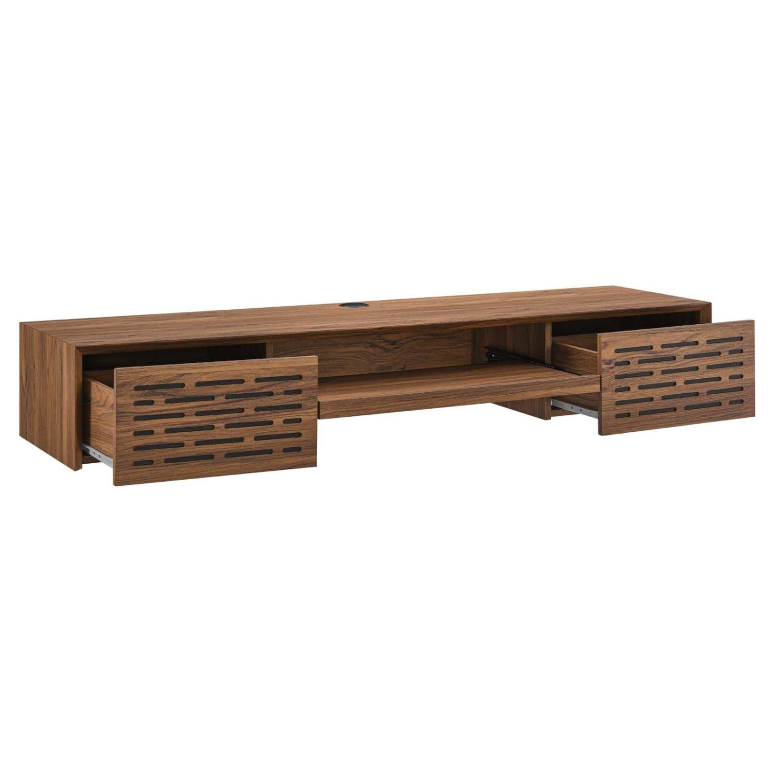 Modway Merit 60&Quot; Modern Wood Wall-Mount Design Office Desk In Walnut