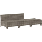 vidaXL 3-Piece Outdoor Patio Lounge Set, Gray Poly Rattan, Includes Cushions and Pillows, Weather Resistant, Comfortable and Lightweight, Suitable for Garden, Deck, Patio
