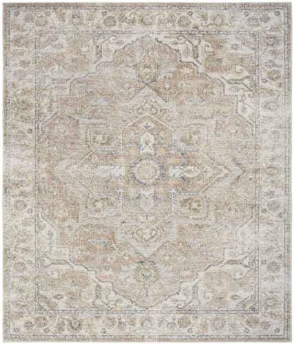 HomeRoots 521800 8 x 10 ft. Beige Oriental Power Loom Washable Rectangle Area Rug