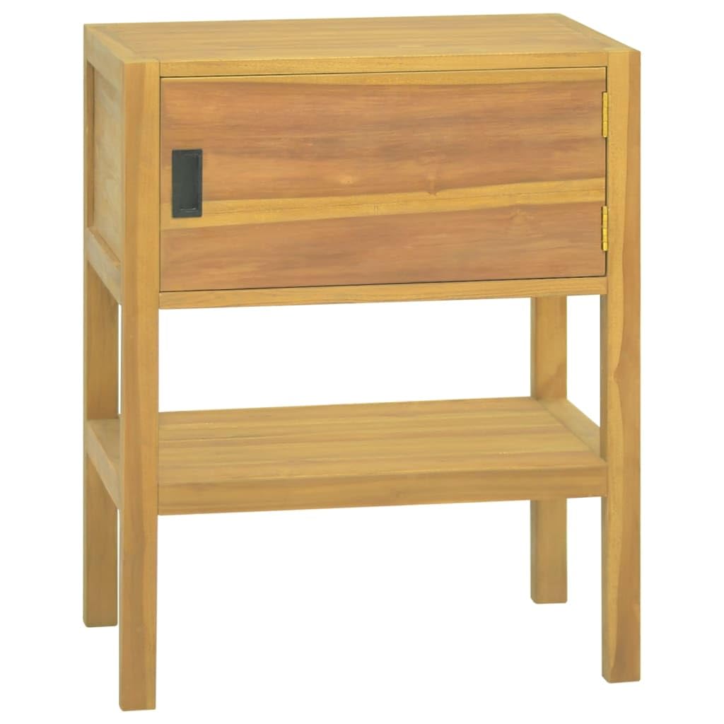 vidaXL Retro-Style Bathroom Cabinet with Solid Teak Wood Construction, Natural Finish, Ample Storage Solution