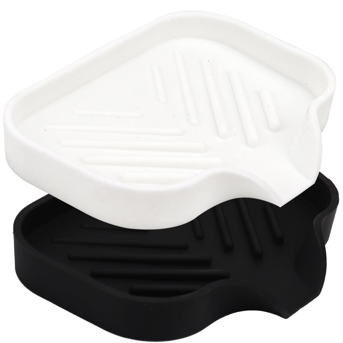 Yasmen Silicone Bathroom Soap Dishes, Sink Sponge Holder for Kitchen, 2Pcs Rubber Soap Dish with Drain, Shower Soap Sponge Tray,