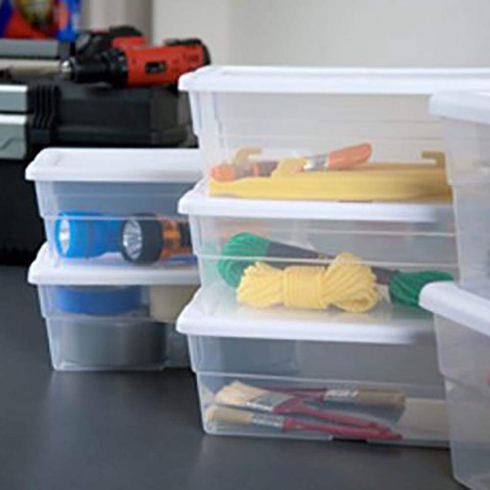 Sterilite Storage Box 13.5'' X 8.3'' X 4.8'', 6 Qt. Clear - Pack Of 4