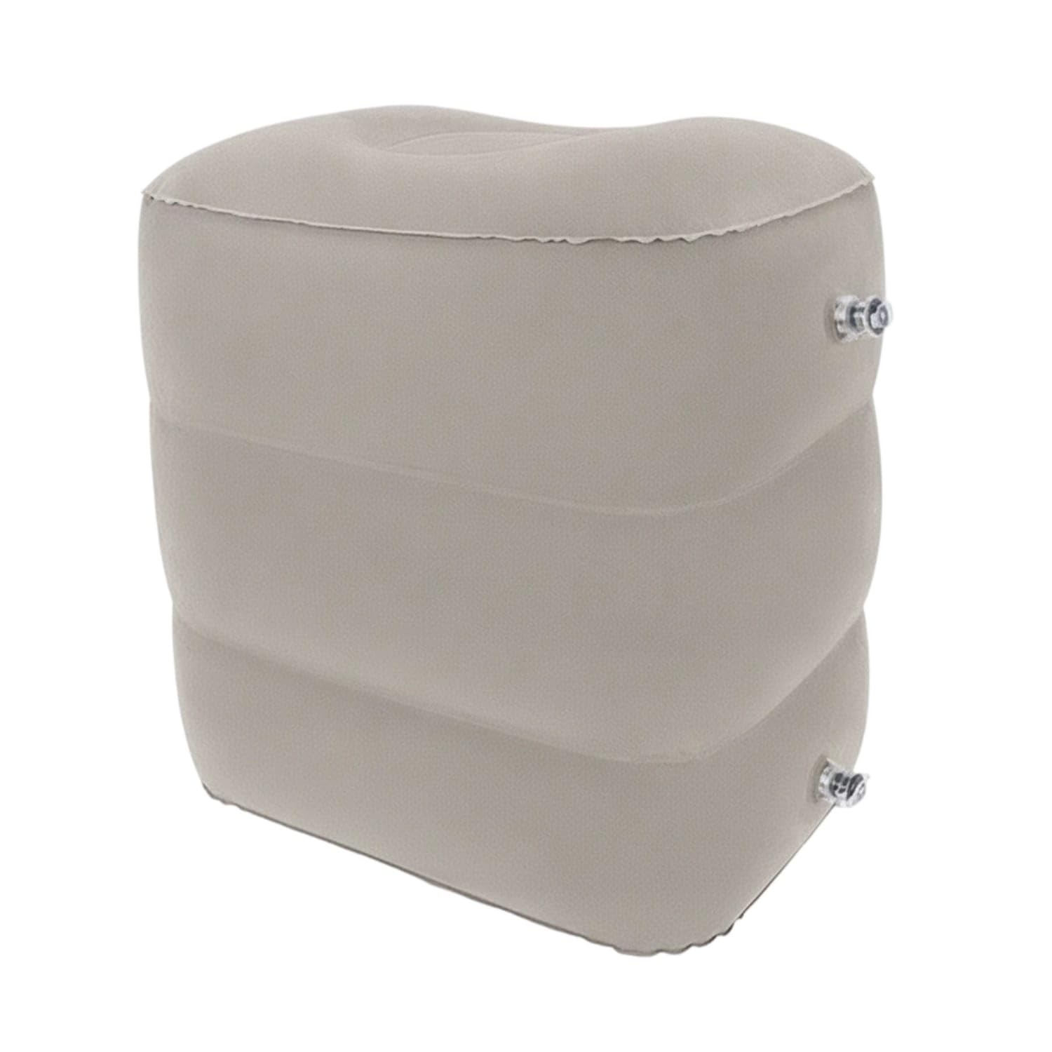 Ujeavette Soft Material Cover Cover Inflatable Footrest Two Air Valves ThreeTier Footrest, Gray
