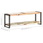 vidaXL Industrial Entertainment Unit - Solid Reclaimed Wood TV Stand with Mixed-Color Finish and Iron Frame - 47.2"x11.8"x15.7"