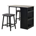 Overstock Furniture 3-Piece White Counter Height Dining Set With Shelf Storage Black Black Finish