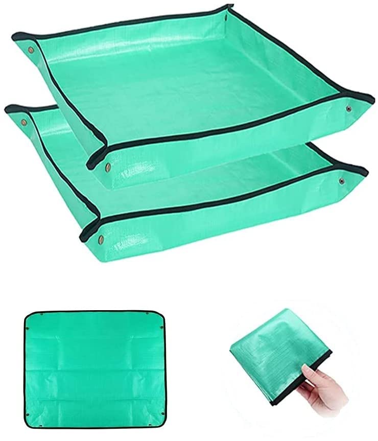 Biuwing 2Pcs 26.8' X 26.8' Plant Repotting Mat Waterproof Transplanting Mat Indoor Succulent Potting Mat Portable Gardening So