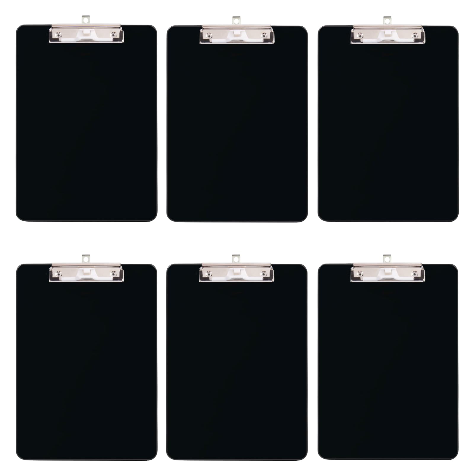 Tfdlcg Zm 6 Pcs Black Clipboard With Pen Holder,Bulk Clip Boards 8.5X11 Heavy Duty,A4 Letter Size,Low Profile Plastic Clipboards
