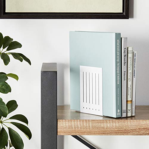 Spectrum Diversified Large Rectangle Bookends, White