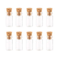 lasenersm 10Pcs/1ML Empty Sample Glass Bottles Jars Vials Case Container with Cork Stoppers for Message Weddings Wish Jewelry Pa