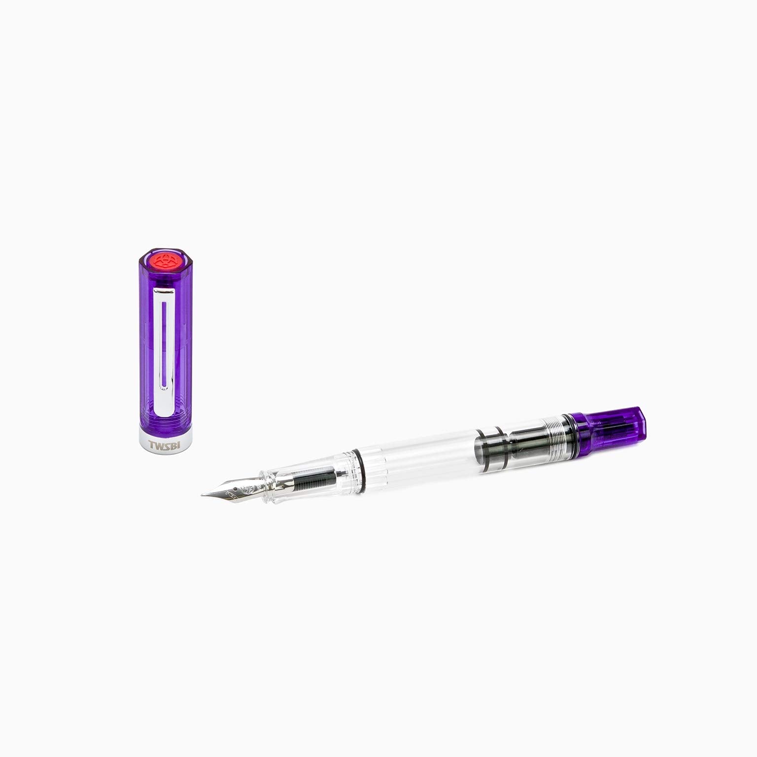 Twsbi Eco Transparent Purple Fountain Pen Stub1.1 Nib